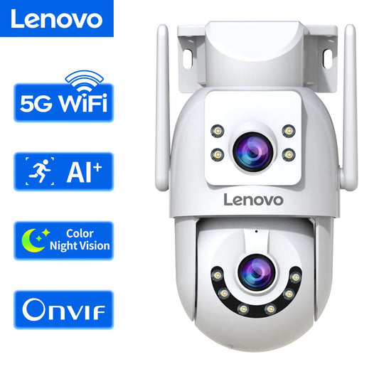 Lenovo 4K WiFi caméra de Surveillance 5G Wifi extérieur double objectif PTZ caméras IP suivi automatique Audio vidéo ONVIF sécurité CCTV caméra