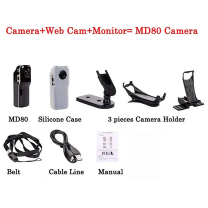 Mini caméra révélatrice HD pour la maison et le bureau, support de caméscope corporel, enregistrement vidéo portable, caméra de sécurité nounou, petite voiture de sport, webcam DVR