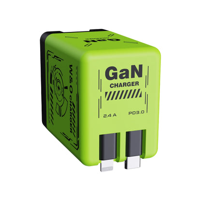 W&O 20W GaN Fast Charger with Type-C & Lightning Cable
