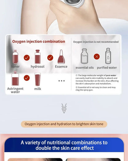 Pulvérisateur de brume hydratant pour la peau du visage, aérographe, nettoyage en profondeur du visage, injecteur d'oxygène, compresseur de brosse à Air sans fil