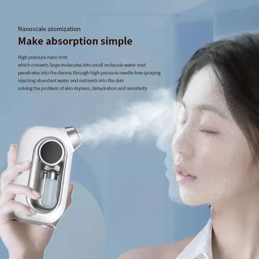 Pulvérisateur de brume hydratant pour la peau du visage, aérographe, nettoyage en profondeur du visage, injecteur d'oxygène, compresseur de brosse à Air sans fil
