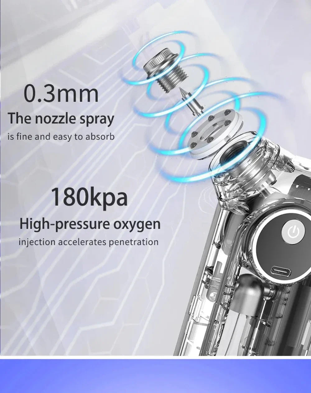 Pulvérisateur de brume hydratant pour la peau du visage, aérographe, nettoyage en profondeur du visage, injecteur d'oxygène, compresseur de brosse à Air sans fil