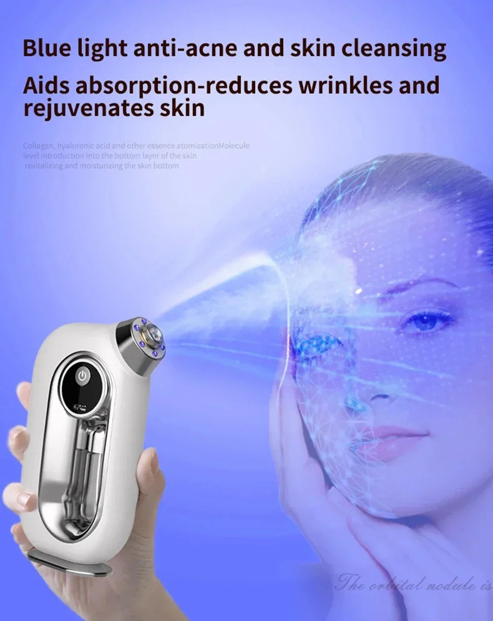 Pulvérisateur de brume hydratant pour la peau du visage, aérographe, nettoyage en profondeur du visage, injecteur d'oxygène, compresseur de brosse à Air sans fil