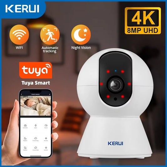 KERUI 5MP 4K Tuya Smart Mini WiFi IP caméra intérieure sans fil sécurité à domicile AI humain détecter CCTV caméra de Surveillance suivi automatique
