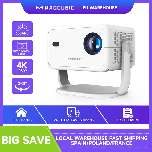 Magcubic – projecteur natif 1080P 650ANSI 4K Android11 L018, avec Correction automatique du Keystone, mise au point, Wifi6 BT5.2, film Portable pour l'extérieur