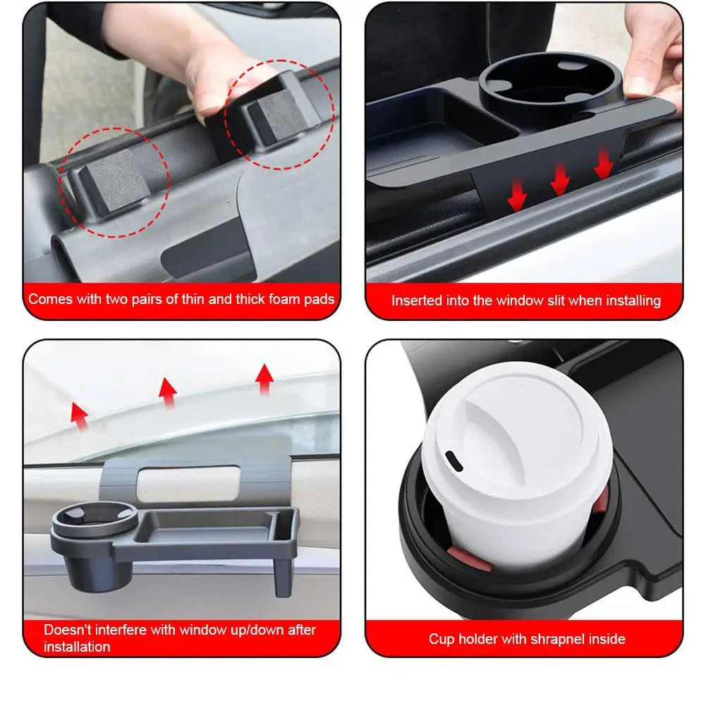 Organiseur de voiture multifonctionnel – Boîte de rangement latérale avec porte-gobelet et porte-téléphone