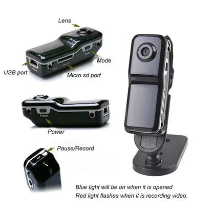 Mini caméra révélatrice HD pour la maison et le bureau, support de caméscope corporel, enregistrement vidéo portable, caméra de sécurité nounou, petite voiture de sport, webcam DVR