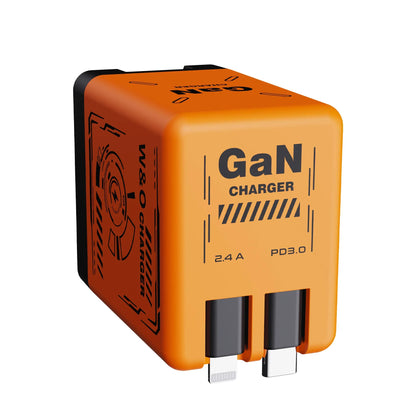 W&O 20W GaN Fast Charger with Type-C & Lightning Cable