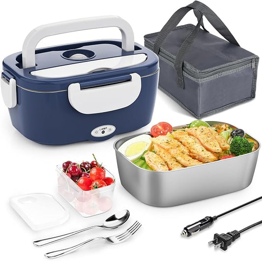 Boîte-repas électrique 3-en-1 (Voiture, Camion & Maison) – 1,5 L Inox