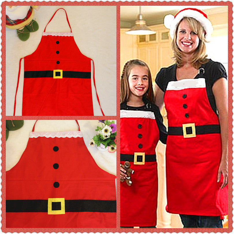 Rote Weihnachtsschürze mit Aufschrift „Merry Christmas“, Weihnachtsschürze für Frauen und Mädchen, Kuchen, Küche, Kochschürze als Neujahrsgeschenk für die Mutter, Unisex
