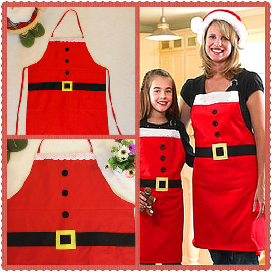 Rote Weihnachtsschürze mit Aufschrift „Merry Christmas“, Weihnachtsschürze für Frauen und Mädchen, Kuchen, Küche, Kochschürze als Neujahrsgeschenk für die Mutter, Unisex