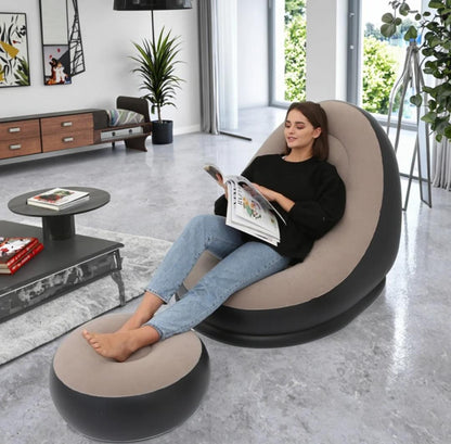 Fauteuil Gonflable Relax Deluxe + Repose-Pied