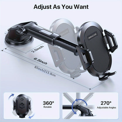 Miracase Universal Phone Holder For Car, Reliable Suction Hands-Free Car Phone Holder Mount, Automobile Cell Phone Holder Car For Dashboard Vent Fit For All Smartphones