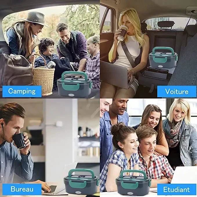 Boîte-repas électrique 3-en-1 (Voiture, Camion & Maison) – 1,5 L Inox